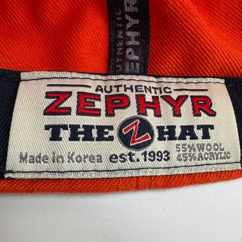 Zephyr Syracuse Orangemen Hat Mens OSFA Orange Good Embroidered Wool Blend Cap